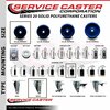 Service Caster 3'' SS Solid Poly Wheel Swivel 1-1/2'' Expanding Stem Caster Set 2 Brakes, 4PK SCC-SSEX20S314-SPUS-2-TLB-2-112